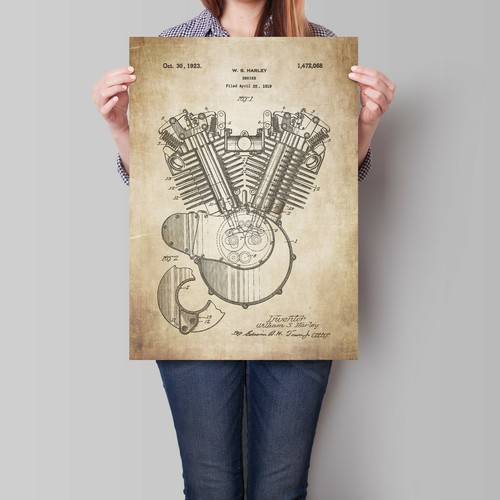 Poster harley vintage - harley,